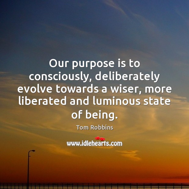 Our purpose is to consciously, deliberately evolve towards a wiser, more liberated 