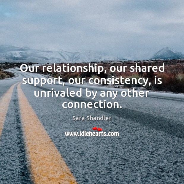 Our relationship, our shared support, our consistency, is unrivaled by any other Sara Shandler Picture Quote