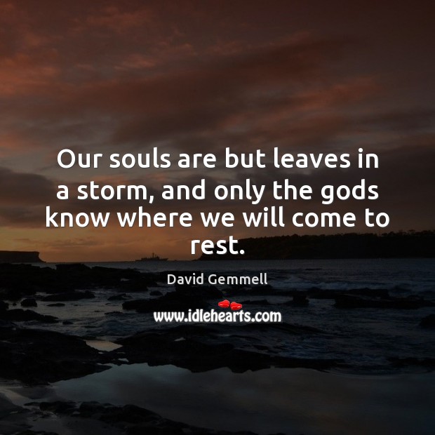 Our souls are but leaves in a storm, and only the Gods know where we will come to rest. Image