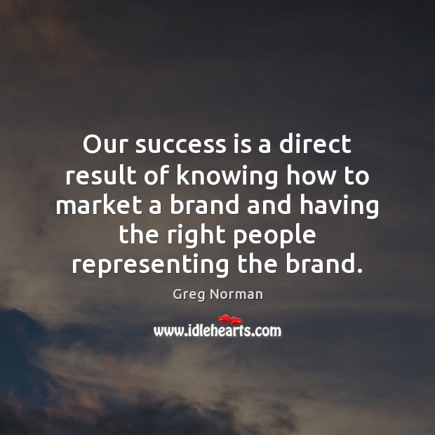 Our success is a direct result of knowing how to market a Success Quotes Image