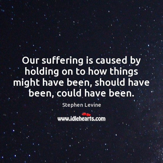 Our suffering is caused by holding on to how things might have Stephen Levine Picture Quote