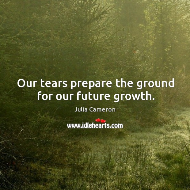 Our tears prepare the ground for our future growth. Julia Cameron Picture Quote