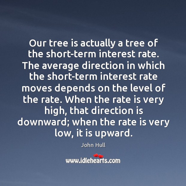 Our tree is actually a tree of the short-term interest rate. John Hull Picture Quote