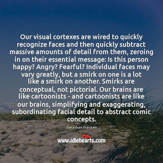 Our visual cortexes are wired to quickly recognize faces and then quickly Image