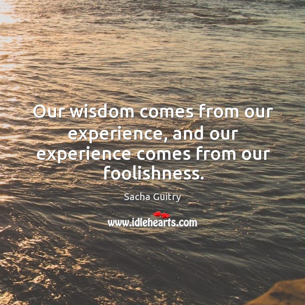 Our wisdom comes from our experience, and our experience comes from our foolishness. Wisdom Quotes Image