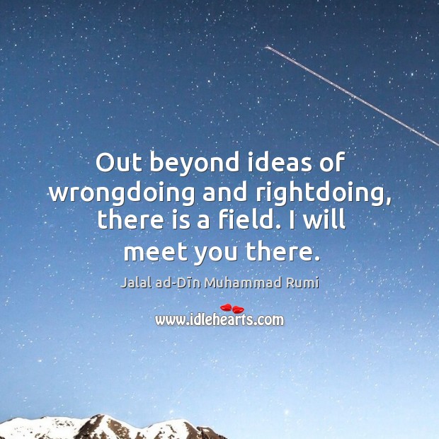 Out beyond ideas of wrongdoing and rightdoing, there is a field. I will meet you there. Image