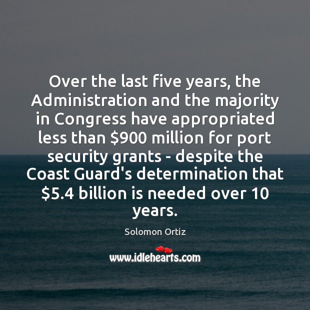 Over the last five years, the Administration and the majority in Congress Determination Quotes Image