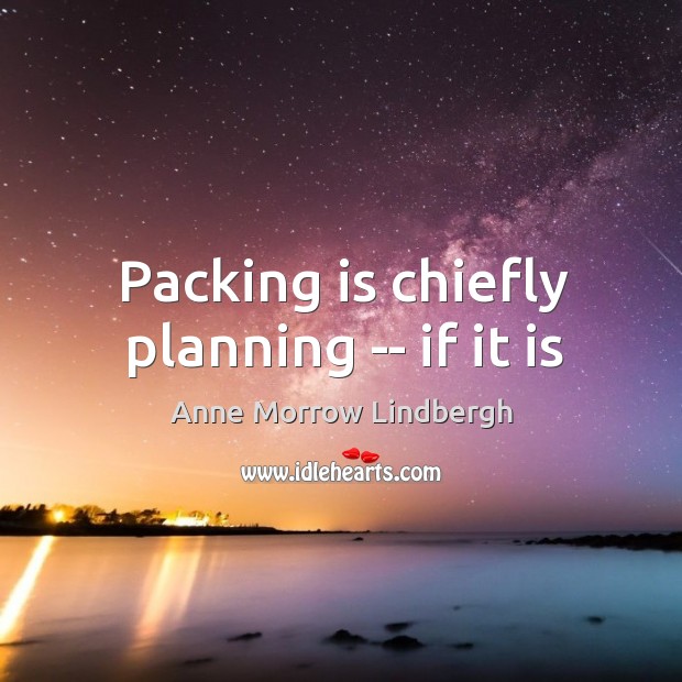 Packing is chiefly planning — if it is Image