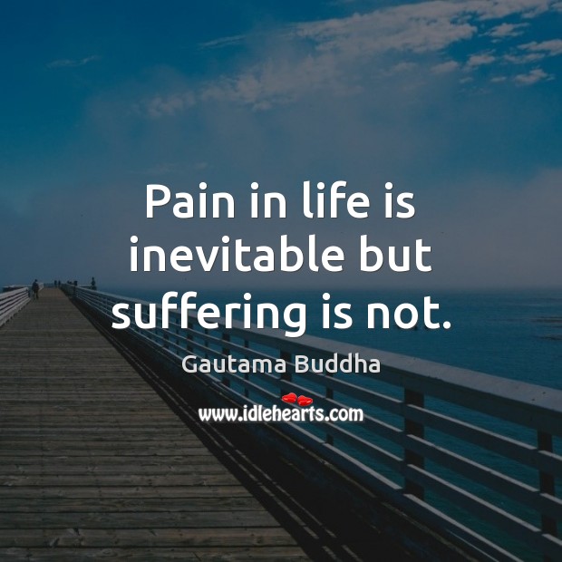 Pain in life is inevitable but suffering is not. Gautama Buddha Picture Quote