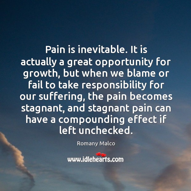 Pain is inevitable. It is actually a great opportunity for growth, but Image