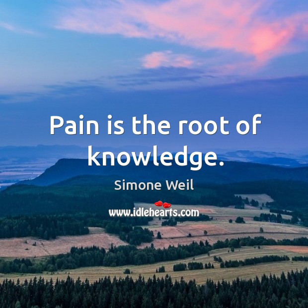 Pain is the root of knowledge. Pain Quotes Image