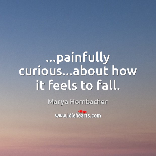 …painfully curious…about how it feels to fall. Marya Hornbacher Picture Quote