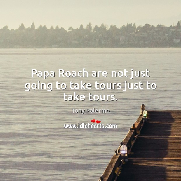 Papa Roach are not just going to take tours just to take tours. Tony Palermo Picture Quote