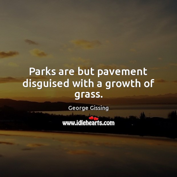 Parks are but pavement disguised with a growth of grass. 