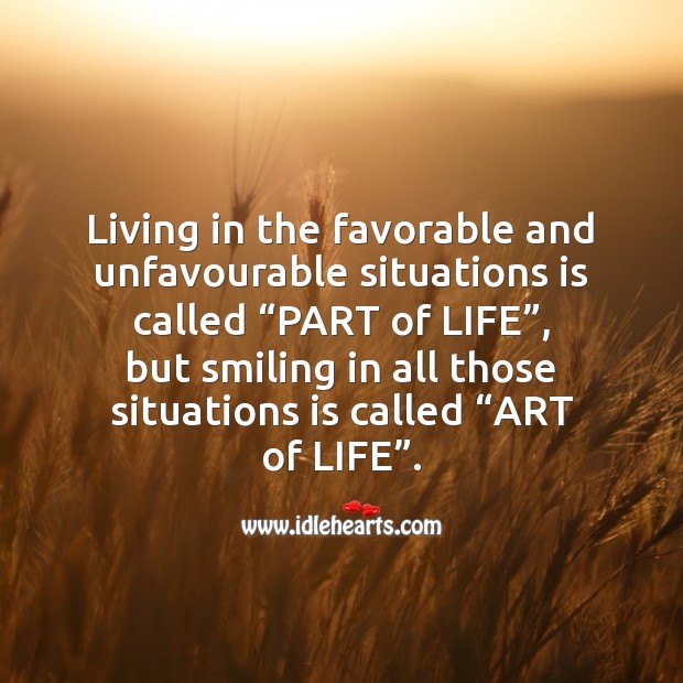 Part of life vs Art of life. Image