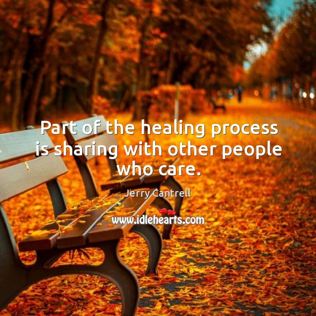 Part of the healing process is sharing with other people who care. Jerry Cantrell Picture Quote