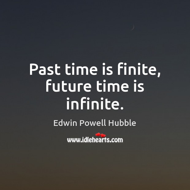 Past time is finite, future time is infinite. Edwin Powell Hubble Picture Quote