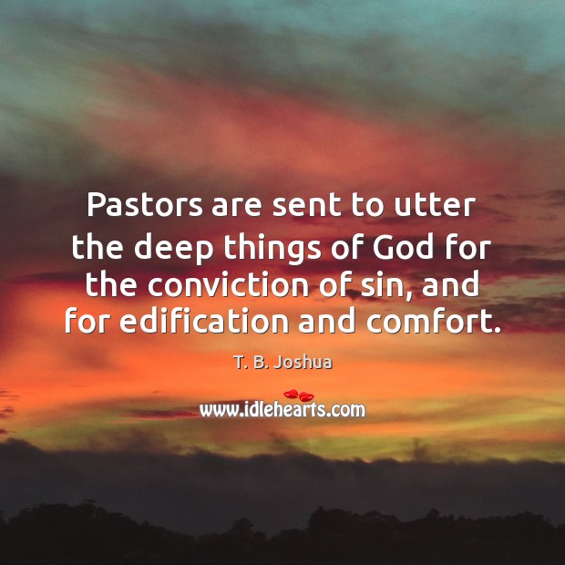 Pastors are sent to utter the deep things of God for the Image