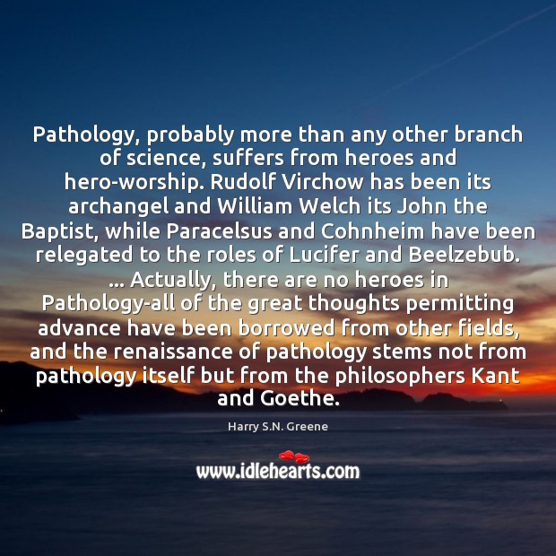 Pathology, probably more than any other branch of science, suffers from heroes Image