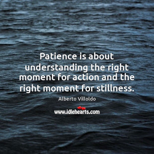 Patience is about understanding the right moment for action and the right Patience Quotes Image