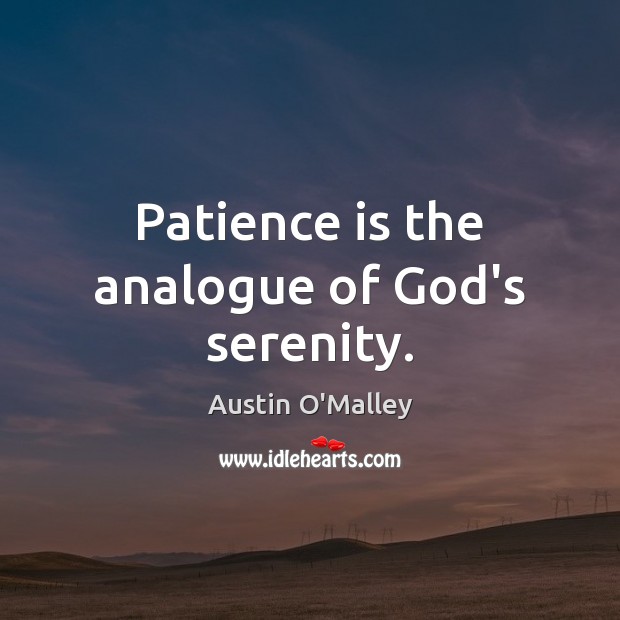 Patience is the analogue of God’s serenity. Image