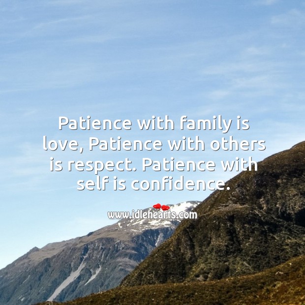 Patience with self is confidence Family Quotes Image
