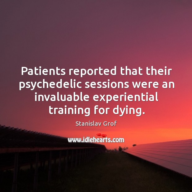 Patients reported that their psychedelic sessions were an invaluable experiential training for dying. Image