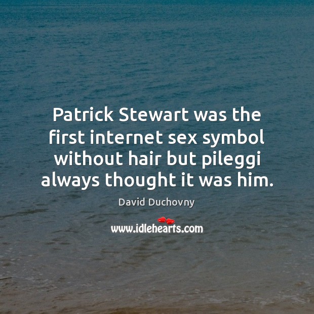 Patrick Stewart was the first internet sex symbol without hair but pileggi David Duchovny Picture Quote