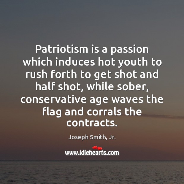 Patriotism is a passion which induces hot youth to rush forth to Patriotism Quotes Image