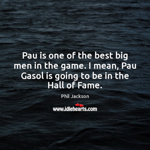 Pau is one of the best big men in the game. I Phil Jackson Picture Quote