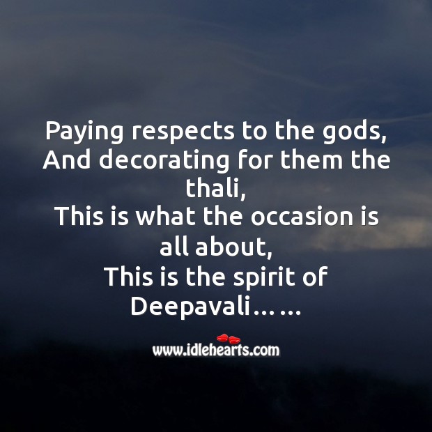 Paying respects to the Gods Diwali Messages Image