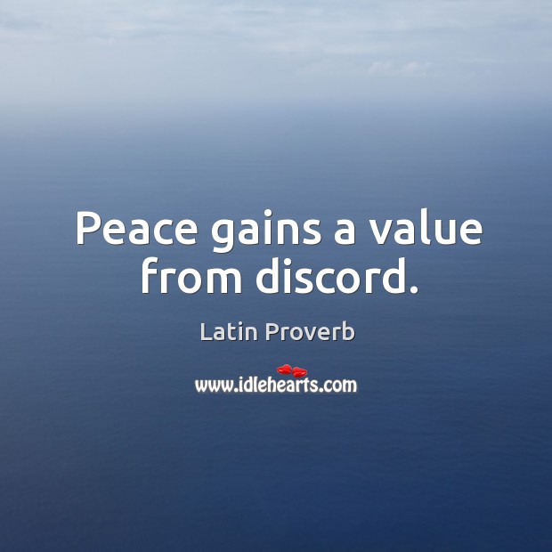 Peace gains a value from discord. Image