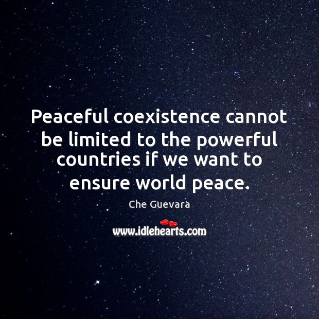 Peaceful coexistence cannot be limited to the powerful countries if we want Coexistence Quotes Image
