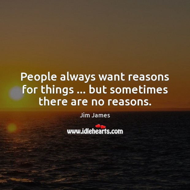 People always want reasons for things … but sometimes there are no reasons. Jim James Picture Quote