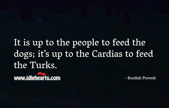 It is up to the people to feed the dogs. Kurdish Proverbs Image