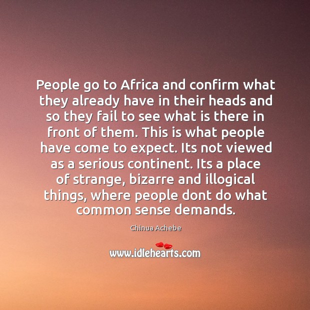 People go to Africa and confirm what they already have in their Fail Quotes Image