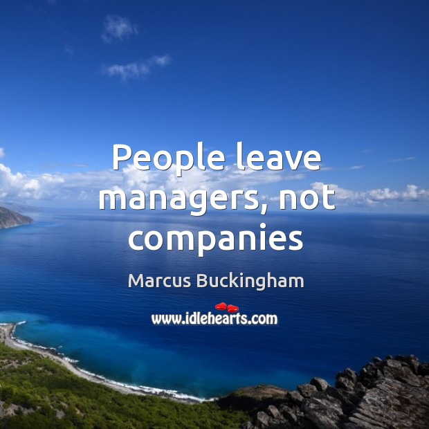 People leave managers, not companies Marcus Buckingham Picture Quote