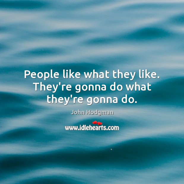 People like what they like. They’re gonna do what they’re gonna do. John Hodgman Picture Quote