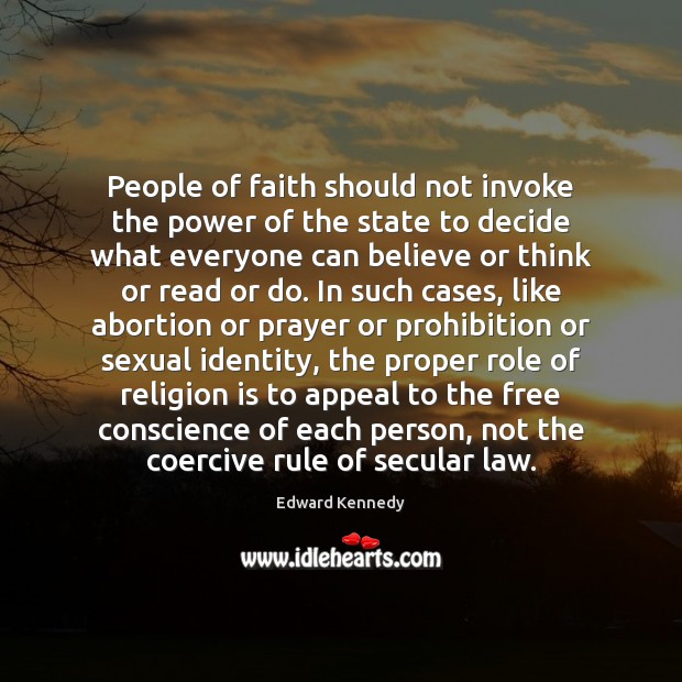 People of faith should not invoke the power of the state to Image