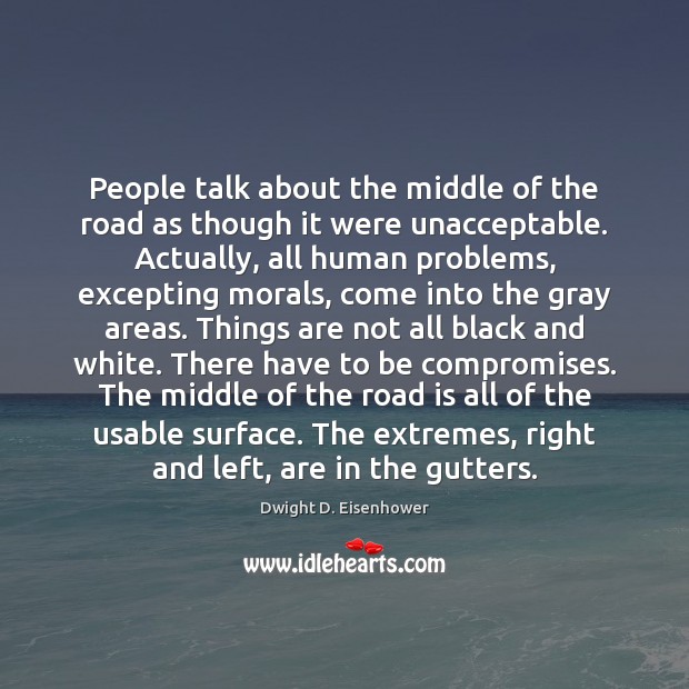 People talk about the middle of the road as though it were Image