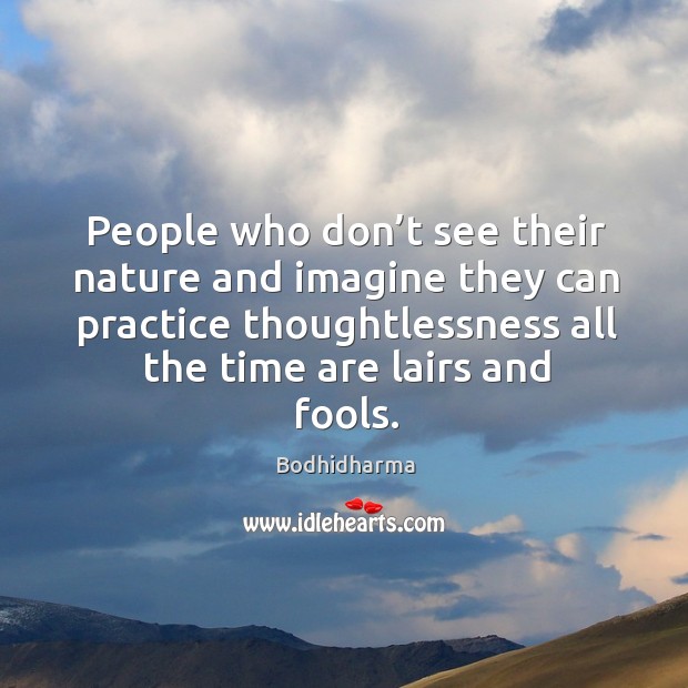 People who don’t see their nature and imagine they can practice thoughtlessness Bodhidharma Picture Quote