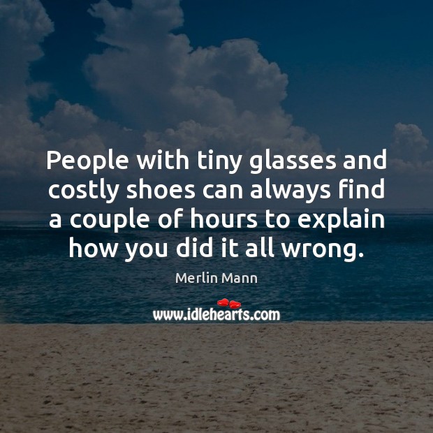 People with tiny glasses and costly shoes can always find a couple Image