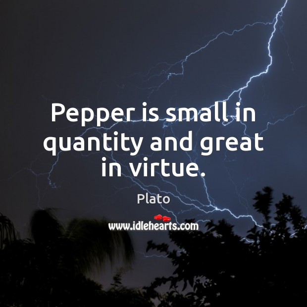 Pepper is small in quantity and great in virtue. Image