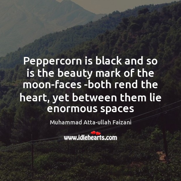 Peppercorn is black and so is the beauty mark of the moon-faces Image