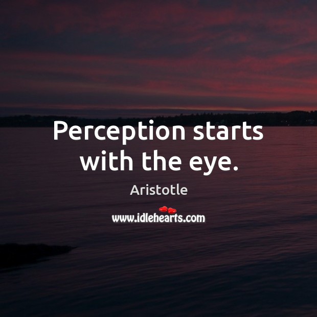 Perception starts with the eye. Image