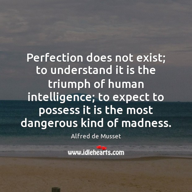 Perfection does not exist; to understand it is the triumph of human Image