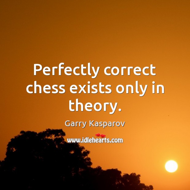 Perfectly correct chess exists only in theory. Garry Kasparov Picture Quote