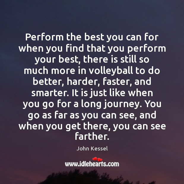 Perform the best you can for when you find that you perform John Kessel Picture Quote
