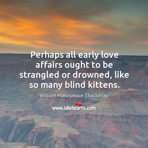 Perhaps all early love affairs ought to be strangled or drowned, like Image