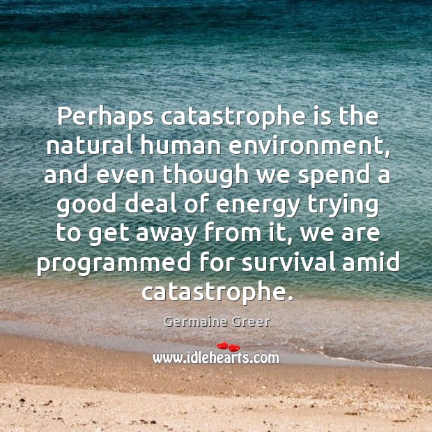 Perhaps catastrophe is the natural human environment Image